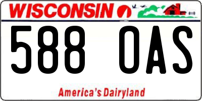 WI license plate 588OAS