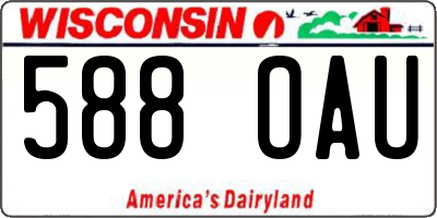 WI license plate 588OAU