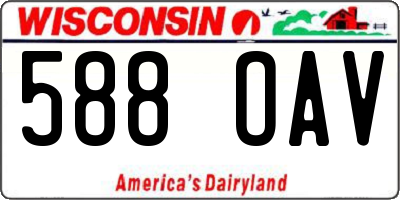 WI license plate 588OAV
