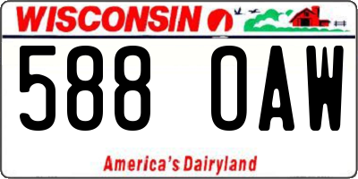 WI license plate 588OAW