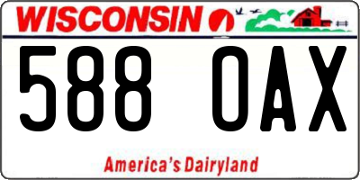 WI license plate 588OAX
