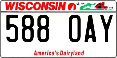 WI license plate 588OAY