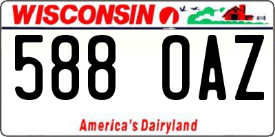 WI license plate 588OAZ