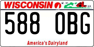 WI license plate 588OBG
