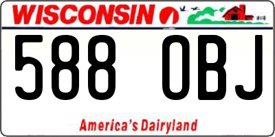 WI license plate 588OBJ