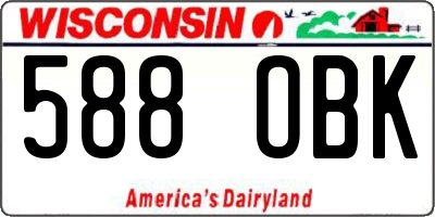 WI license plate 588OBK