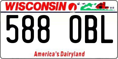 WI license plate 588OBL