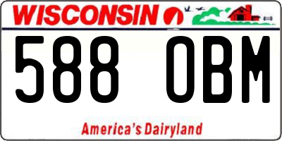 WI license plate 588OBM