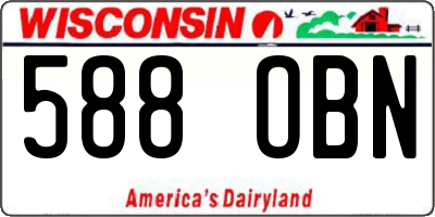 WI license plate 588OBN
