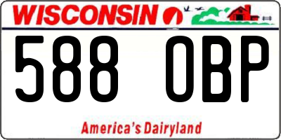 WI license plate 588OBP
