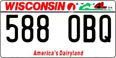 WI license plate 588OBQ