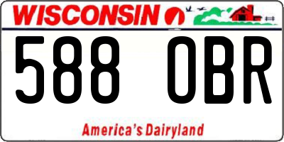 WI license plate 588OBR
