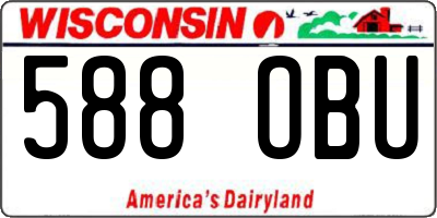 WI license plate 588OBU