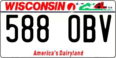 WI license plate 588OBV