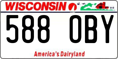 WI license plate 588OBY