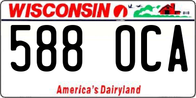WI license plate 588OCA