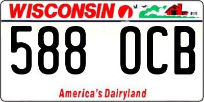 WI license plate 588OCB