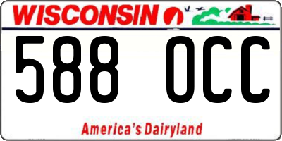 WI license plate 588OCC