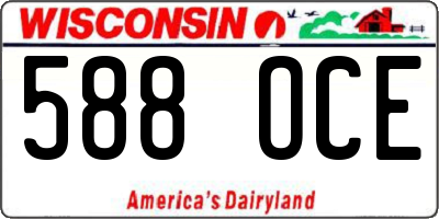 WI license plate 588OCE