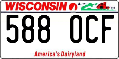 WI license plate 588OCF