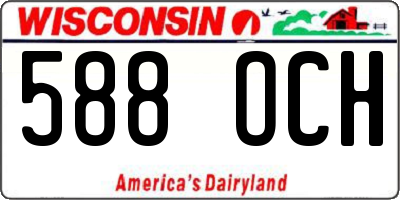 WI license plate 588OCH