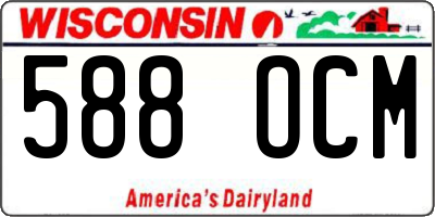 WI license plate 588OCM