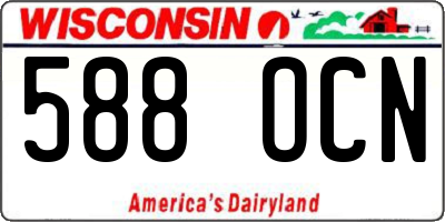 WI license plate 588OCN