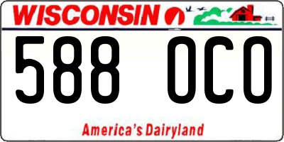 WI license plate 588OCO