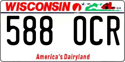 WI license plate 588OCR