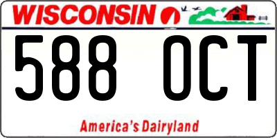 WI license plate 588OCT