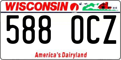 WI license plate 588OCZ