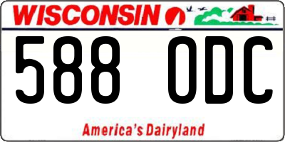 WI license plate 588ODC