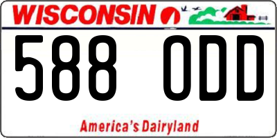 WI license plate 588ODD