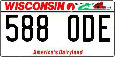 WI license plate 588ODE