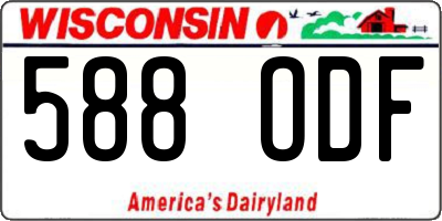 WI license plate 588ODF