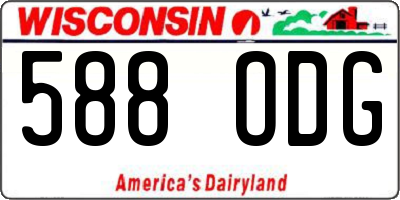 WI license plate 588ODG