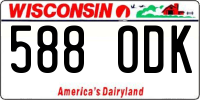 WI license plate 588ODK
