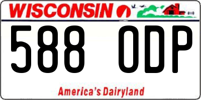 WI license plate 588ODP