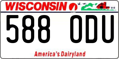 WI license plate 588ODU