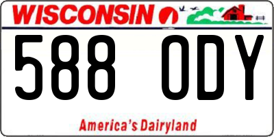 WI license plate 588ODY