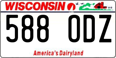 WI license plate 588ODZ