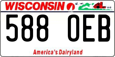 WI license plate 588OEB