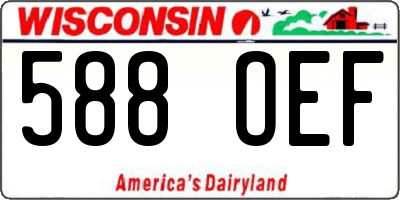 WI license plate 588OEF