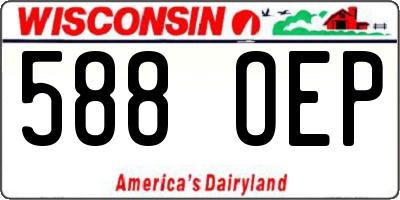WI license plate 588OEP