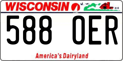 WI license plate 588OER
