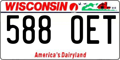 WI license plate 588OET