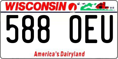 WI license plate 588OEU