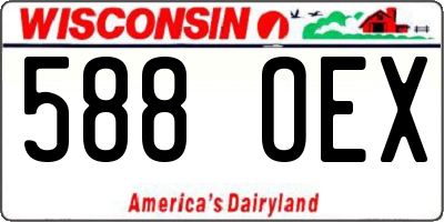 WI license plate 588OEX