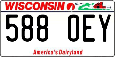 WI license plate 588OEY