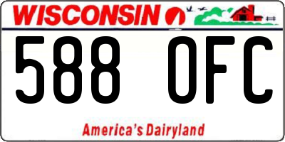 WI license plate 588OFC